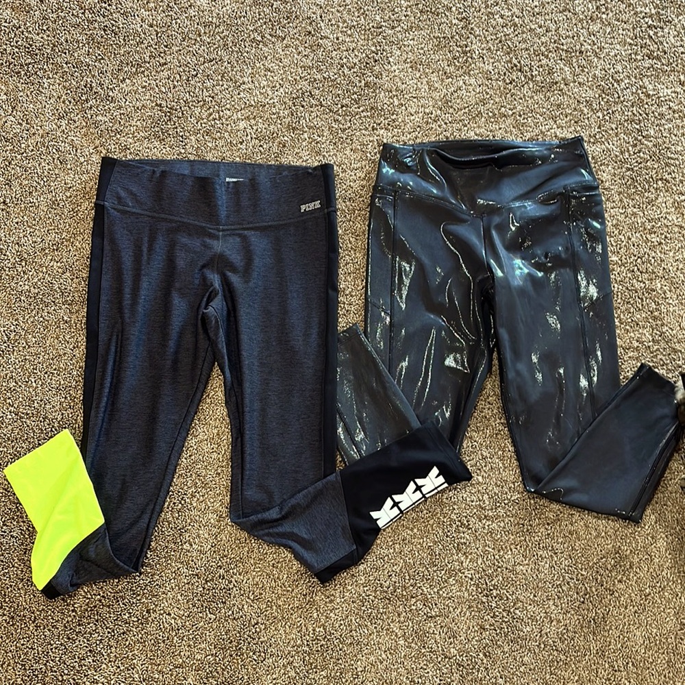 PINK leggings…. Great condition! Both size M